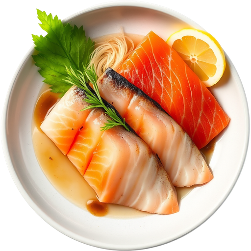 Yellowtail and Salmon Sashimi dish