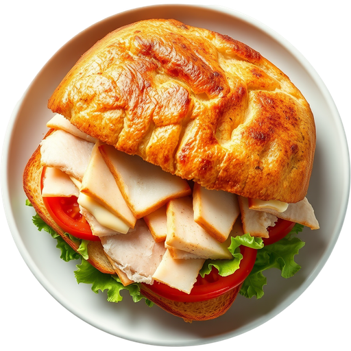 Warm Turkey Sandwich on Rosemary Ciabatta dish