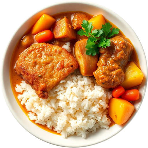 Curry Pork Katsu Rice dish