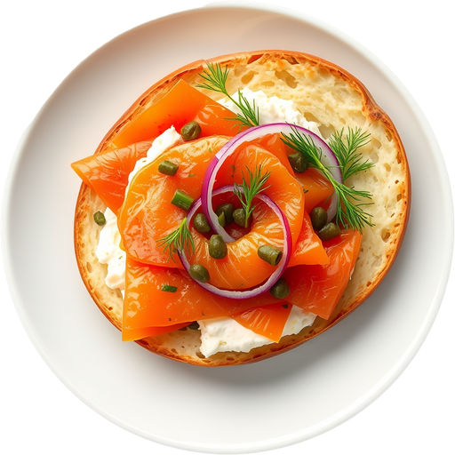 Breakfast Lox Bagel dish