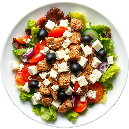 Greek Salad with Gyro dish
