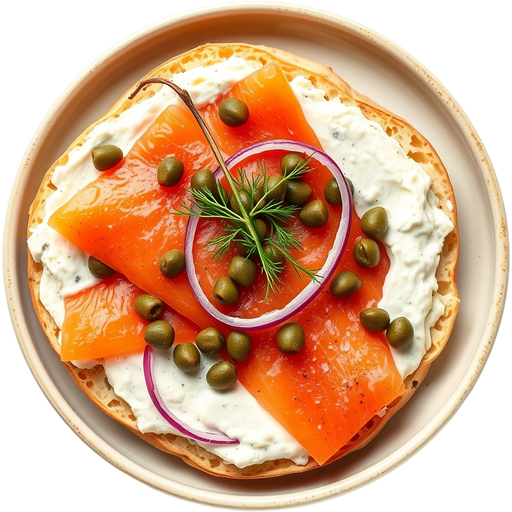 Salmon Bagel with Capers dish