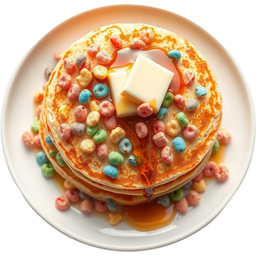 Fruity Pebble Pancakes dish