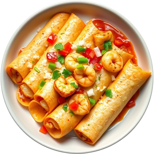 Potato & Shrimp Taquitos dish