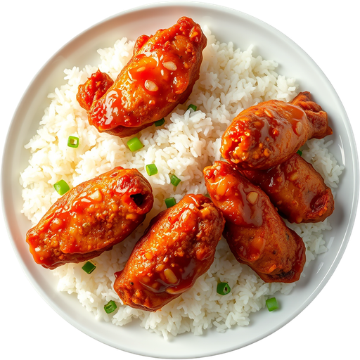 Fried Chicken Wings with Rice dish