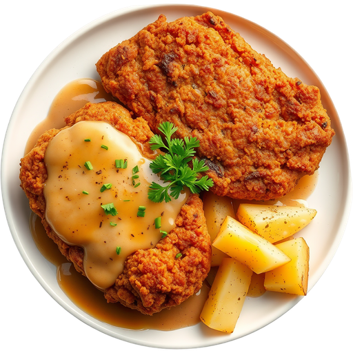 Chicken Fried Steak with Irish Potatoes dish