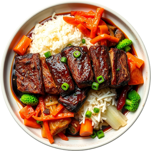 Galbi w/ Korean Banchan dish