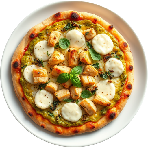 Artichoke Chicken Pesto Pizza dish