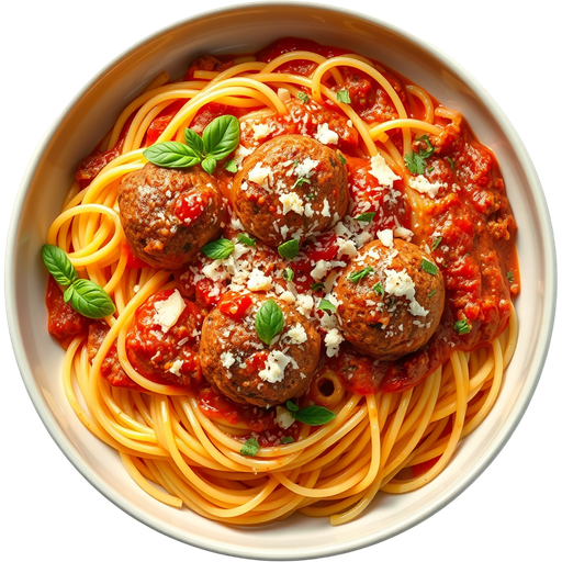 Spaghetti and Meatballs dish