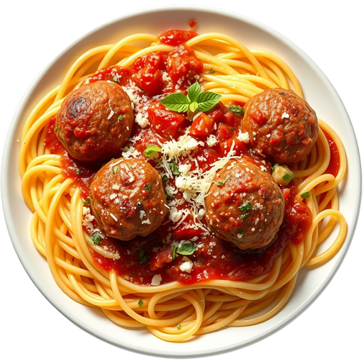 Spaghetti and Meatballs dish