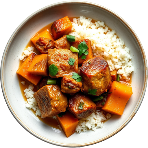 Burmese-Seasoned Pork with Pumpkin dish