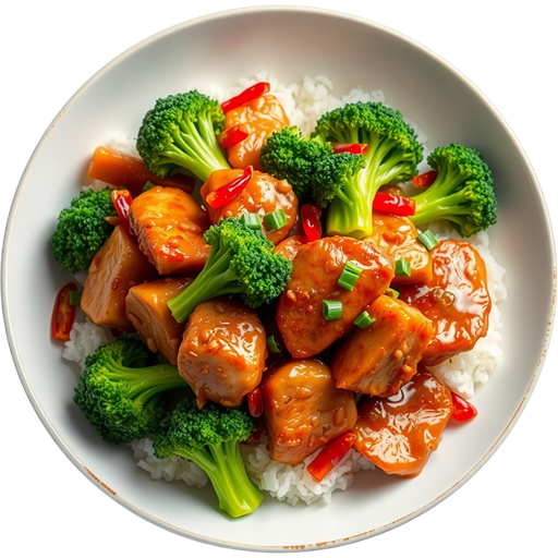 Crispy Pork and Chinese Broccoli dish