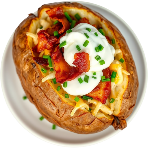 Stuffed Baked Potato with Bacon & Sour Cream dish