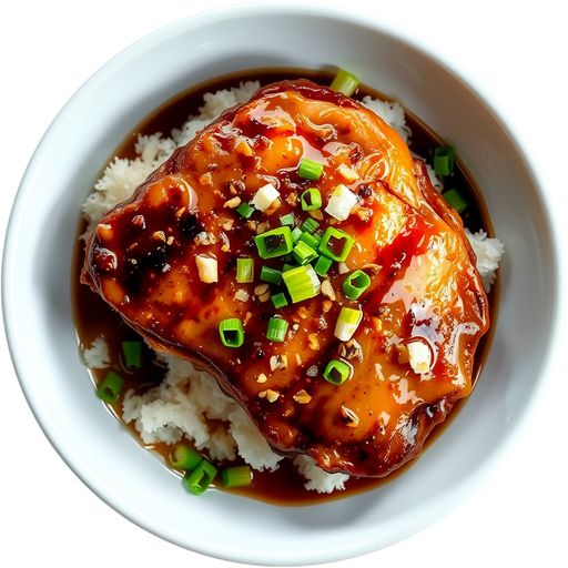 Honey Glazed Pork Chop w/ Garlic dish