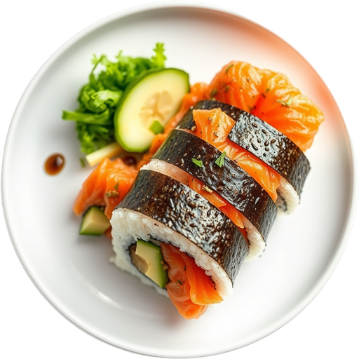 Truffle Salmon Roll dish
