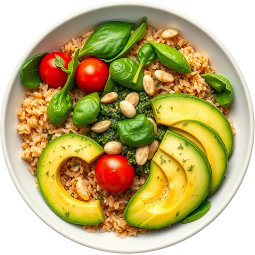 Pesto Brown Rice Bowl dish