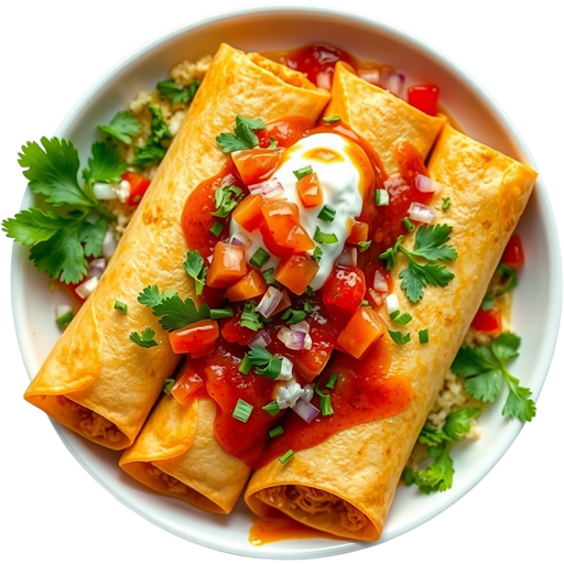 Chicken Flautas dish