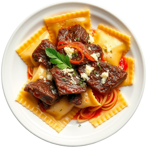 Beef Short Rib Ravioli dish