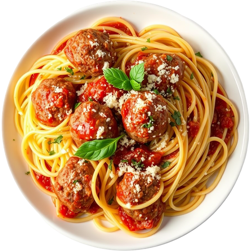 Spaghetti and Meatballs dish