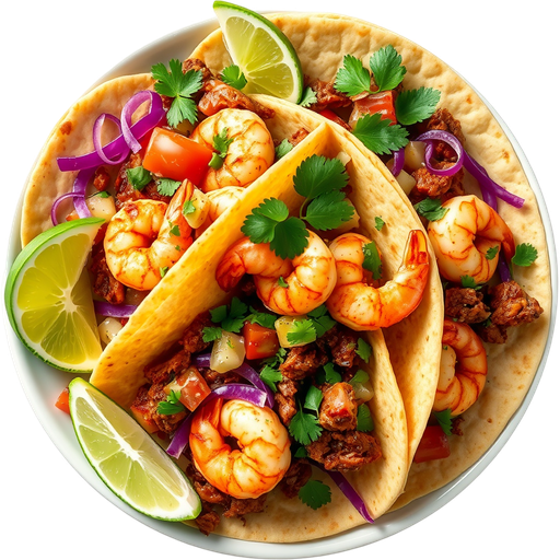 Carnitas and Shrimp Tacos dish