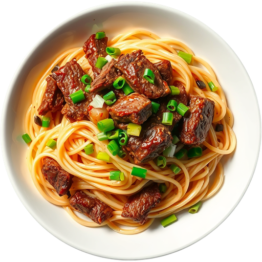 Shaken Beef Garlic Noodles dish