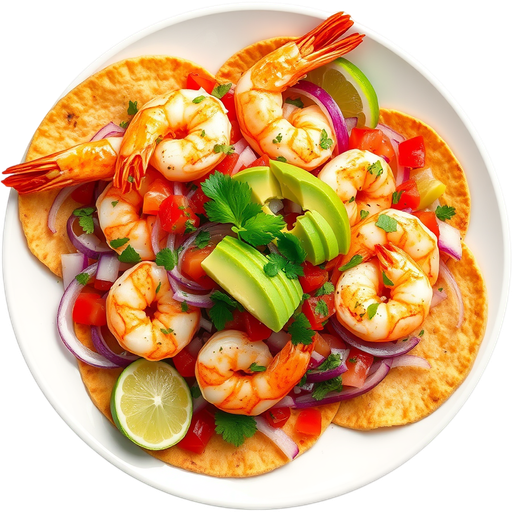 Shrimp Ceviche Tostadas dish