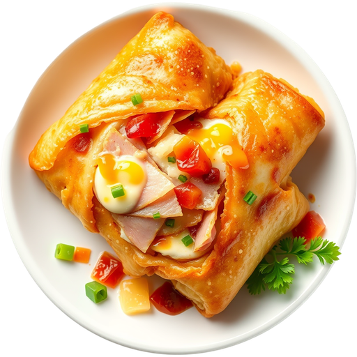 Kalua Pork Monte Cristo Egg Roll dish