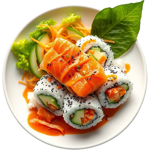 Ultimate Salmon Beach Roll dish