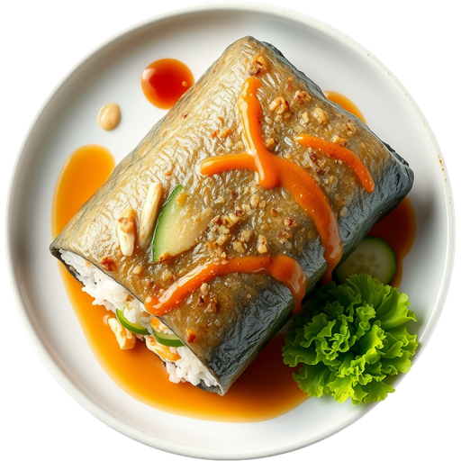 Baked Crab Hand Roll dish