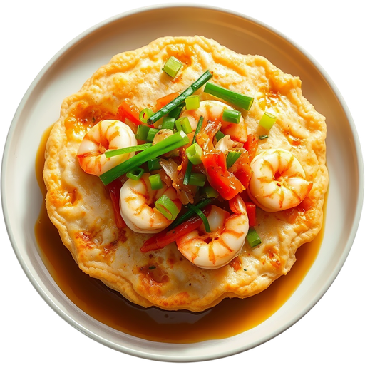 Seafood Pancake with Kimchi dish