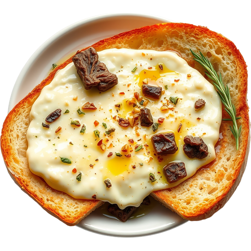 Truffle and Brie Cheese Melted on a French Baguette dish