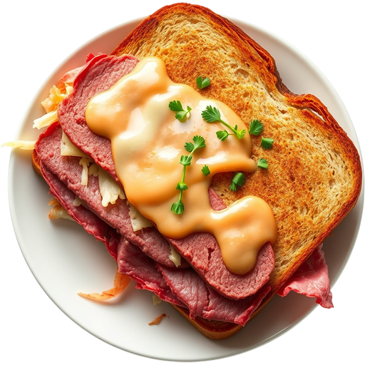 Ruben Sandwich with Corned Beef dish