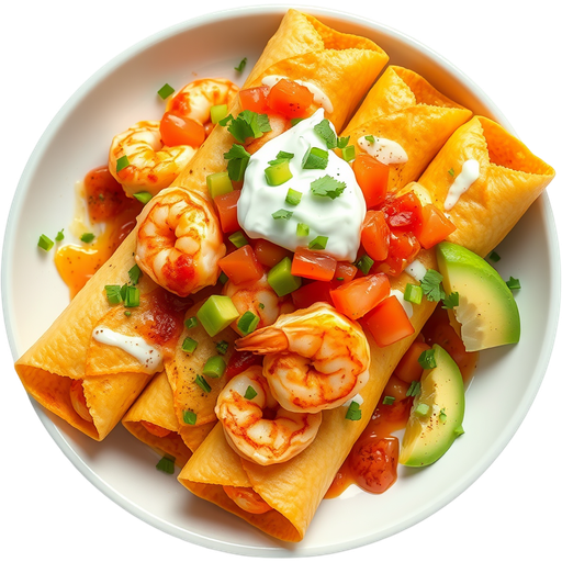 Shrimp Taquitos dish