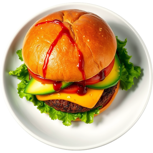 Texan Burger with Avocado dish