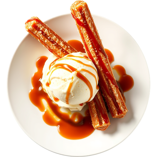 Churros with Ice Cream dish