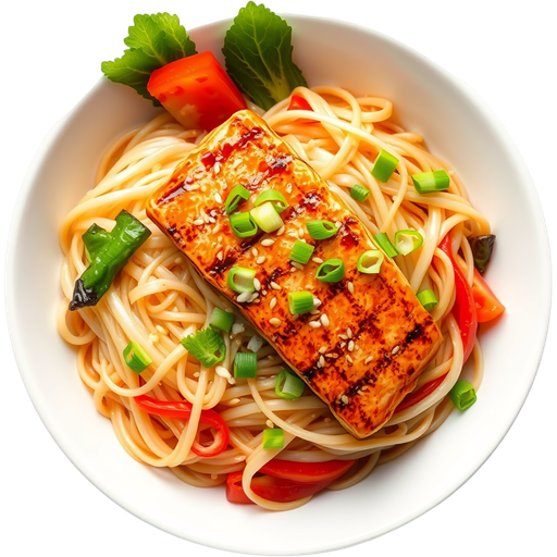 Grilled Salmon Noodle Bowl dish