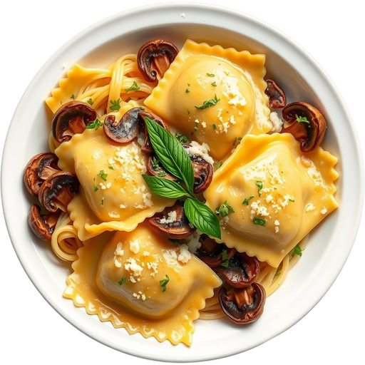 Wild Mushroom Ravioli dish