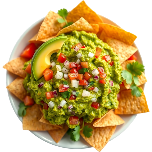 Guacamole and Chips dish