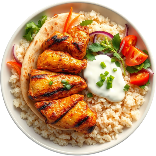Chicken Pita with Rice dish