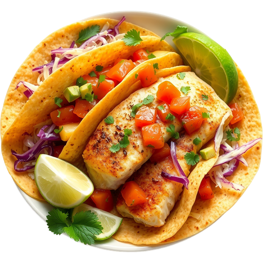 Fish Taco with Papas dish