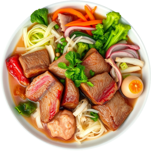 AYCE Beef and Pork Shabu Shabu dish