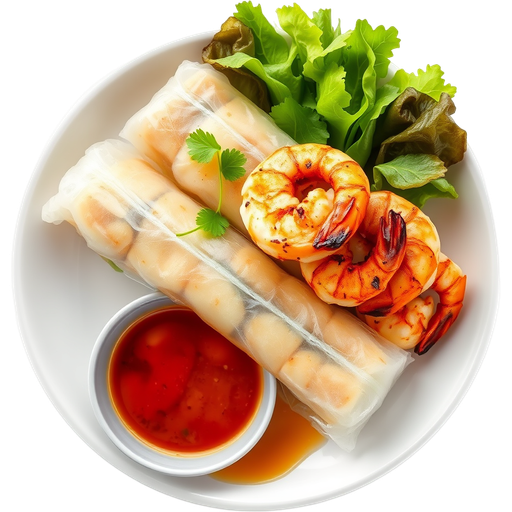 Charbroiled Shrimp Rolls Chao Tom dish