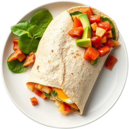 Breakfast Burrito with Spinach Tortilla dish
