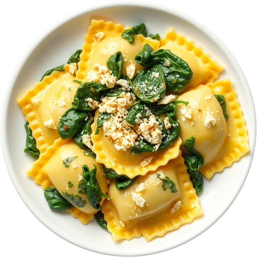 Spinach Ravioli dish