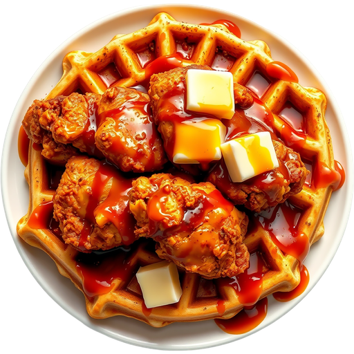 Bbq Chicken and Waffles dish