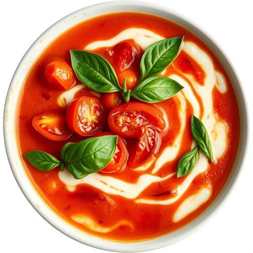Roma Tomato Basil Soup dish