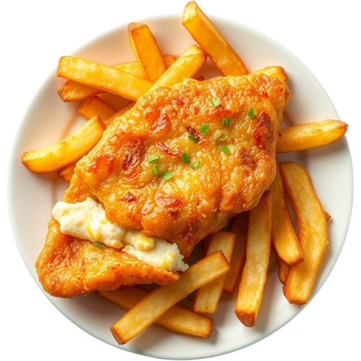 Alaskan Cod Fish & Chips dish