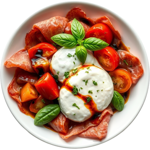 Burrata and Prosciutto dish