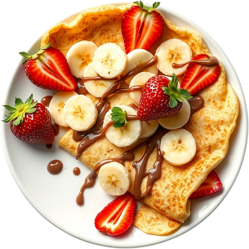 Strawberry & Banana Nutella Crepe dish