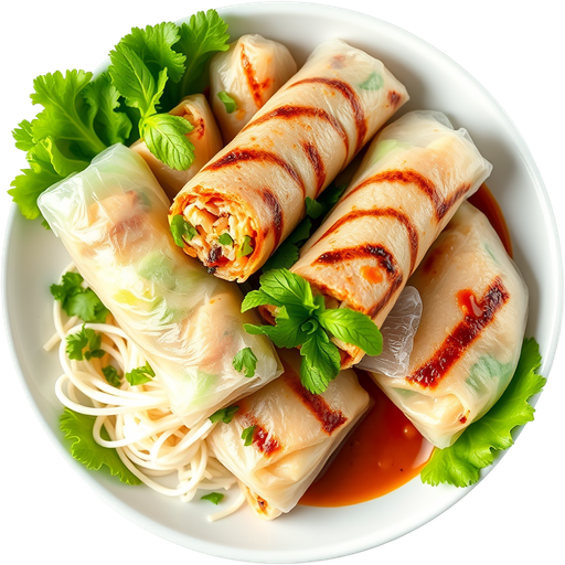 Grilled Pork Spring Rolls dish